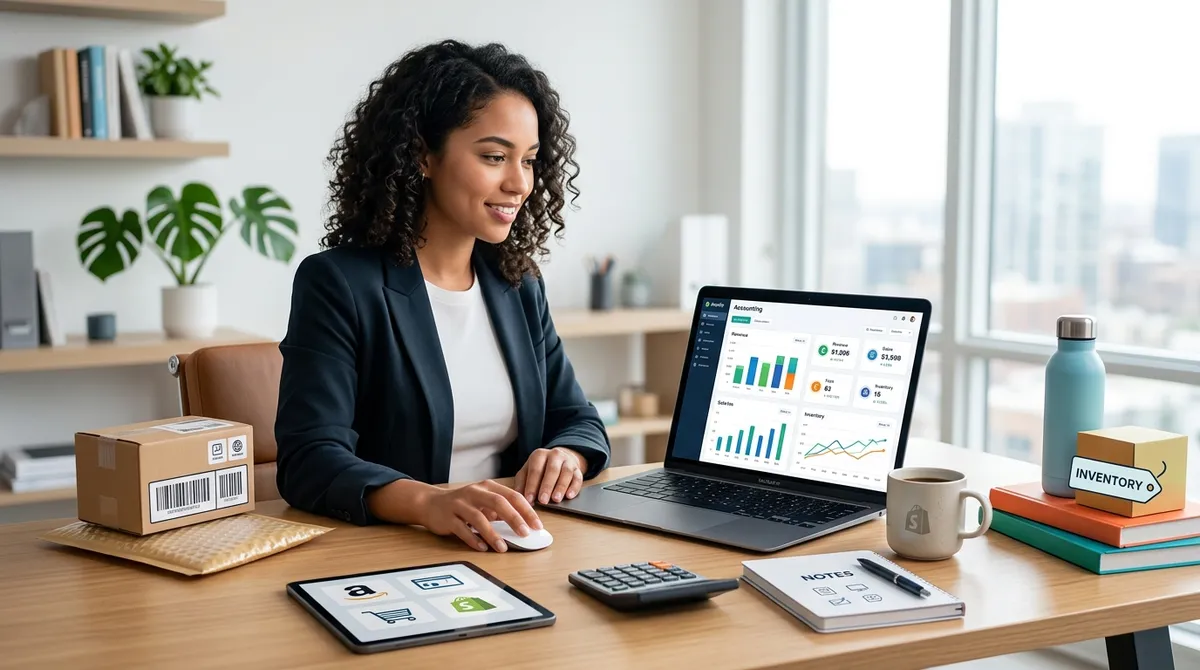 Featured illustration for E-Commerce Bookkeeping 101: Tracking Sales, Fees, and Inventory the Right Way
