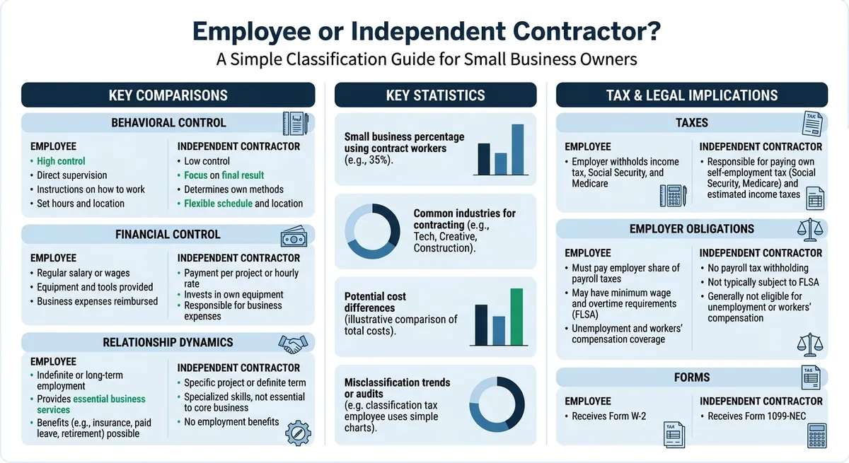 Infographic: Employee or Independent Contractor? A Simple Classification Guide for Small Business Owners