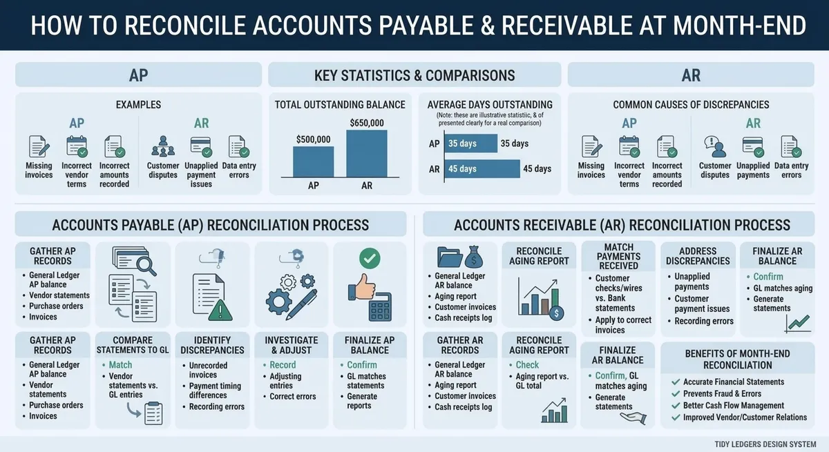 Infographic: How to Reconcile Accounts Payable and Receivable at Month-End